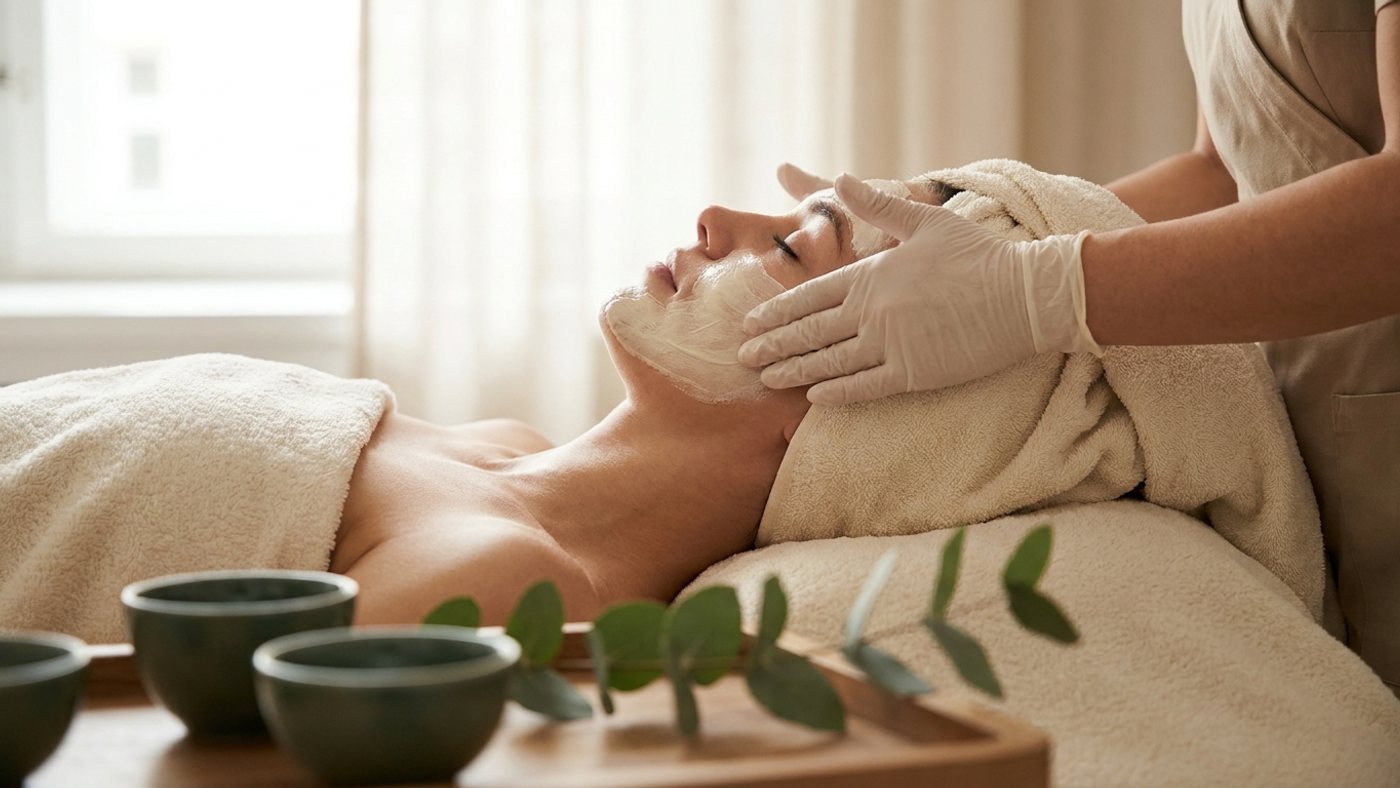 Facial treatment close detail